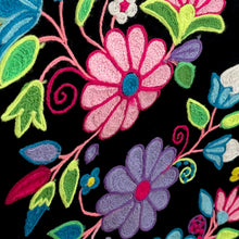 Load image into Gallery viewer, Distressed Denim Jacket Floral Embroidered Detail-Black