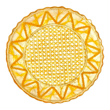 Load image into Gallery viewer, Handmade Orange ZigZag Iraca Placemats - Eco-Friendly 14" Diameter Natural Fiber Table Decor