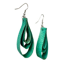 Load image into Gallery viewer, Genuine Mahi-Mahi Fish Leather Earrings-Waves