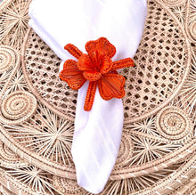 Load image into Gallery viewer, Iraca Palm Napkin Ring - Handmade Eco-Friendly Table Decor, Orchid Design