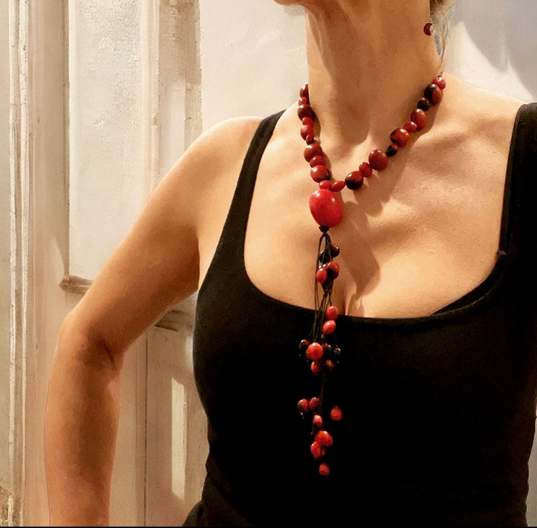 Sustainable Huayruro & Tagua Necklace