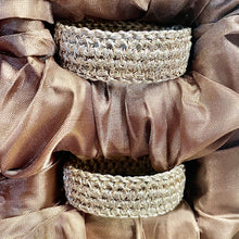 Load image into Gallery viewer, Set of Two Handcrafted Crochet Napkin Rings in 950 Peruvian Sterling Silver – Elegant Table Decor
