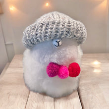 Load image into Gallery viewer, Cute Mini Llama Plush Toy - Hand-Knit
Hat &amp; Baby Alpaca Wool
