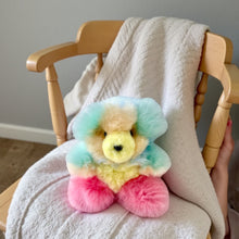 Load image into Gallery viewer, Rainbow Alpaca Fur Teddy Bear Plush (9") Handmade Peruvian Toy
