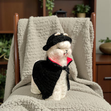 Load image into Gallery viewer, Alpaca Stuffed Animal in Vampire Outfit Baby Alpaca Fiber Handmade in Peru
