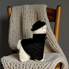 Load image into Gallery viewer, Alpaca Stuffed Animal in Vampire Outfit Baby Alpaca Fiber Handmade in Peru
