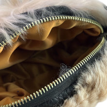 Load image into Gallery viewer, Beige Baby Alpaca Fur Crossbody Bag (8x8)-Black Leather Strap
