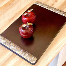 Load image into Gallery viewer, Pre-Order Elegant Mahogany Charcuterie Board - Sterling Silver Accents for a Unique Gift
