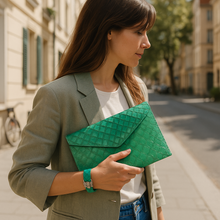 Load image into Gallery viewer, Handcrafted Paiche Fish Leather Clutch | Sustainable &amp; Unique
