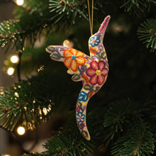 Load image into Gallery viewer, Hummingbird Ornament – Hand-Embroidered Hanging Decor | Handmade Gift
