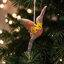 Load image into Gallery viewer, Hummingbird Ornament – Hand-Embroidered Hanging Decor | Handmade Gift
