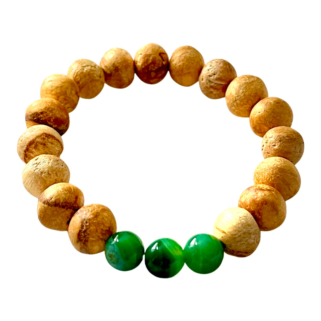 Palo Santo and Green Agate Bracelets