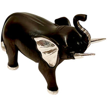 Load image into Gallery viewer, Cedar Elephant Sculpture with Sterling Silver Accents
