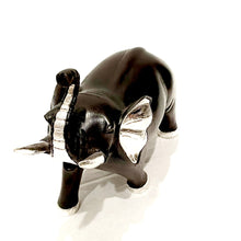 Load image into Gallery viewer, Cedar Elephant Sculpture with Sterling Silver Accents
