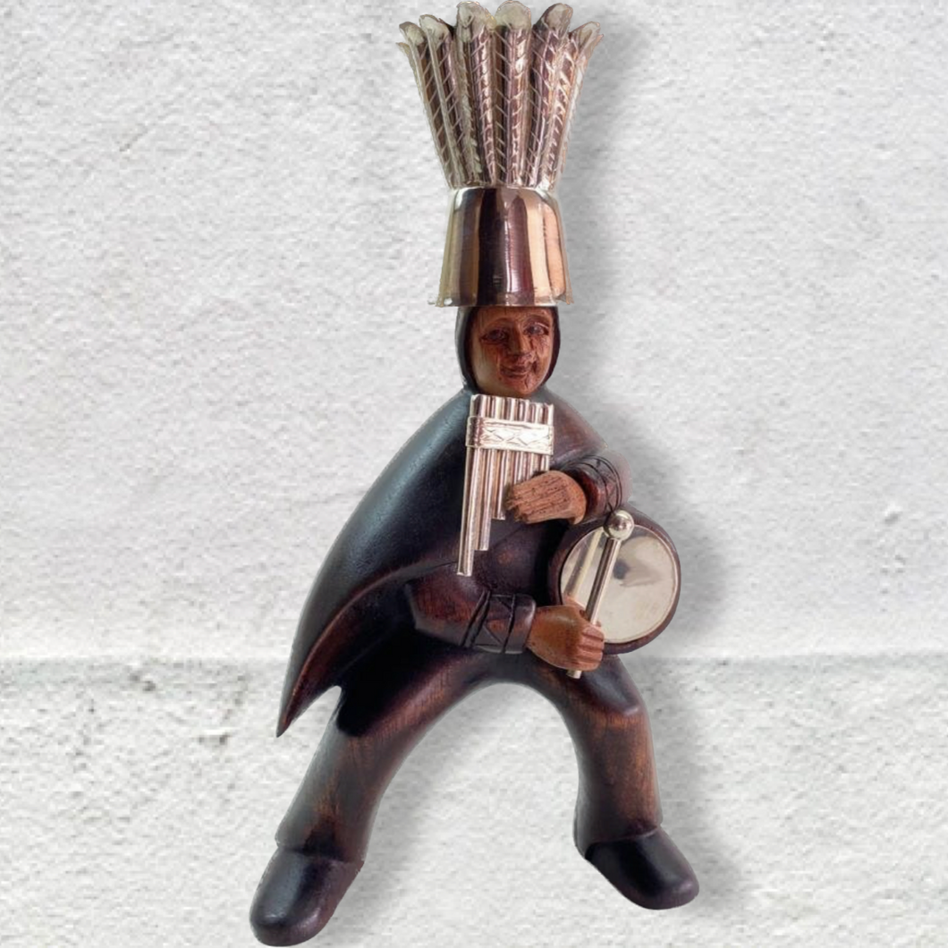 Hand Carved Wooden Figurine-Sikuri Musician