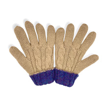 Load image into Gallery viewer, Baby Alpaca Cable Knit Unisex Gloves- Reversible
