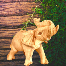 Load image into Gallery viewer, Palo Santo Elephant Totem With Amethyst Eyes
