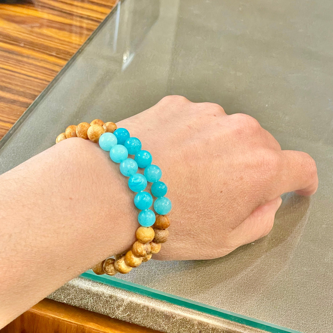 Palo Santo and Turquoise Bracelet