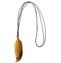 Load image into Gallery viewer, Palo Santo Wood Feather Necklace
