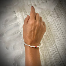 Load image into Gallery viewer, Bangle Bracelet-Silver Beads &amp; Huayruro
