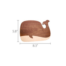Load image into Gallery viewer, Walnut &amp; Maple Whale Cutting Board
