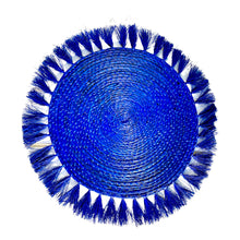 Load image into Gallery viewer, Iraca Palm Fringe Placemats-Blue
