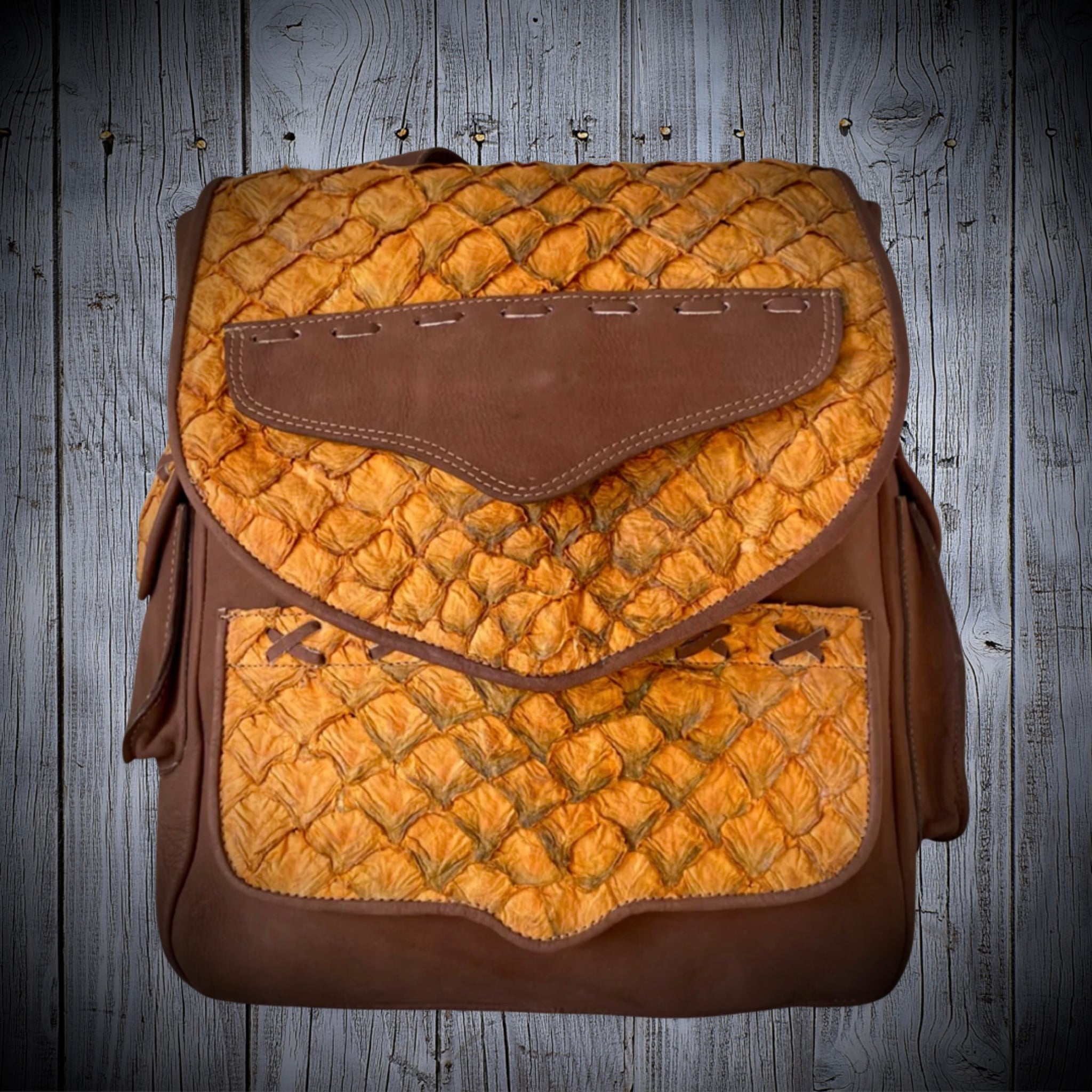 Brown Patterned Backpack with Llama Design Peruvian Wool Backpack w/ Llama Pocket | txbp009-Black  main image 3