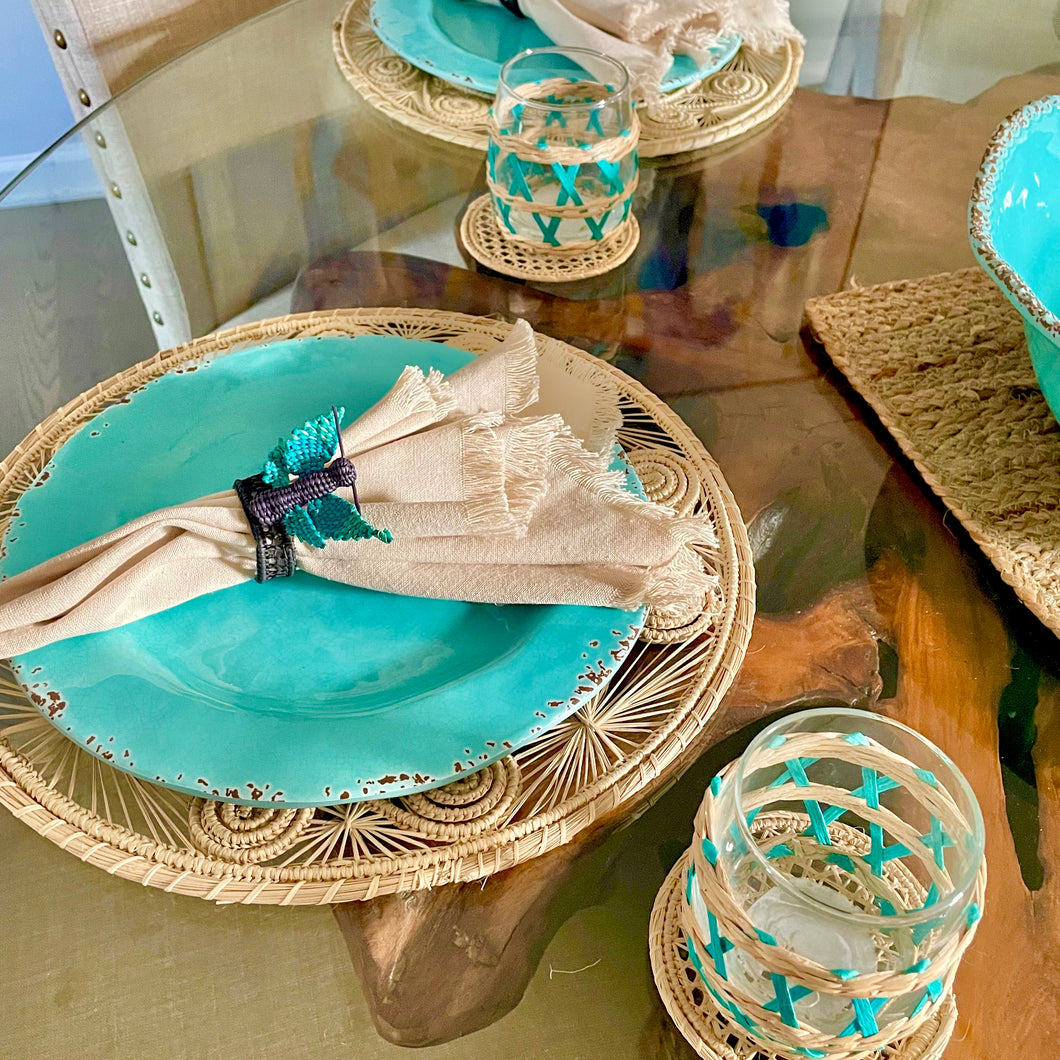 Iraca Palm Napkin Rings-Butterfly