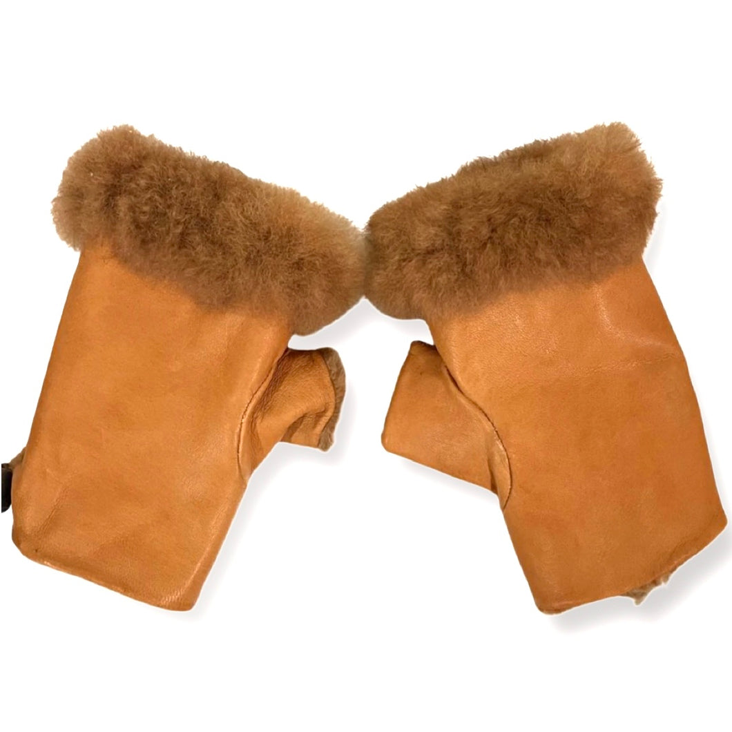 Baby Alpaca Fingerless Fur Gloves