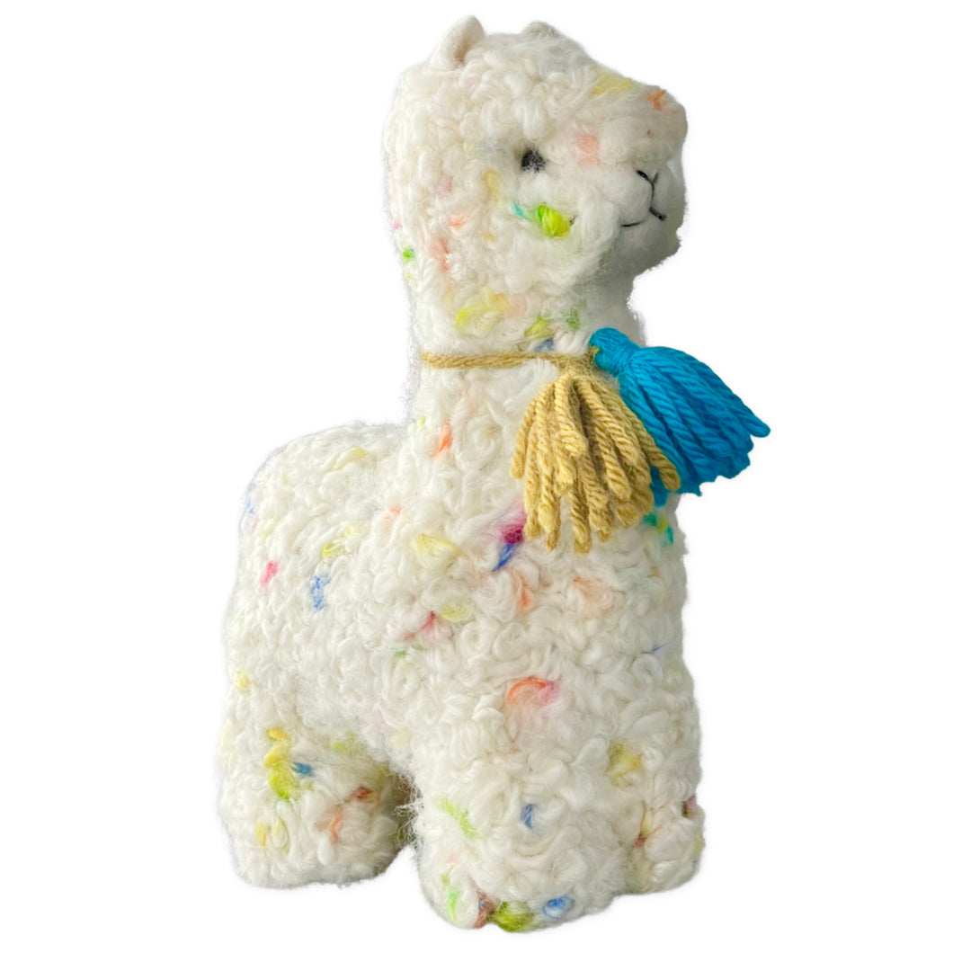 Luxurious White Huacaya Alpaca Toy