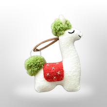 Load image into Gallery viewer, Alpaca Fabric Sleepy Llama  Keychain
