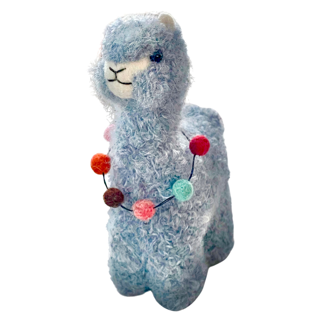 Luxurious Alpaca Toy With Needle-Felted Necklace