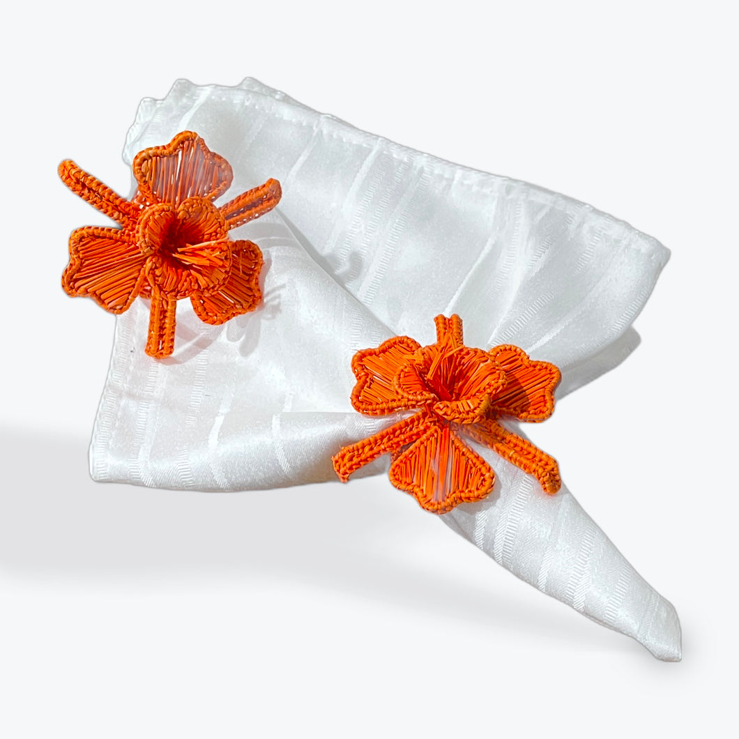Iraca Palm Napkin Rings-Orchids