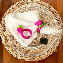 Load image into Gallery viewer, Iraca Palm Napkin Rings-Strawberries
