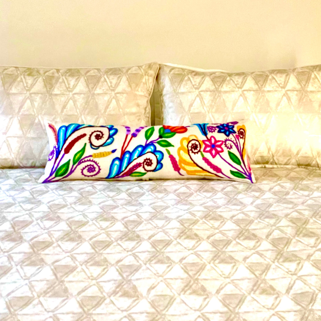 Embroidered Lumbar Pillow-Sucre