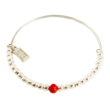 Load image into Gallery viewer, Bangle Bracelet-Silver Beads &amp; Huayruro
